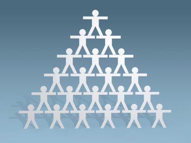 3D kağıt insanlar çöp adamlar