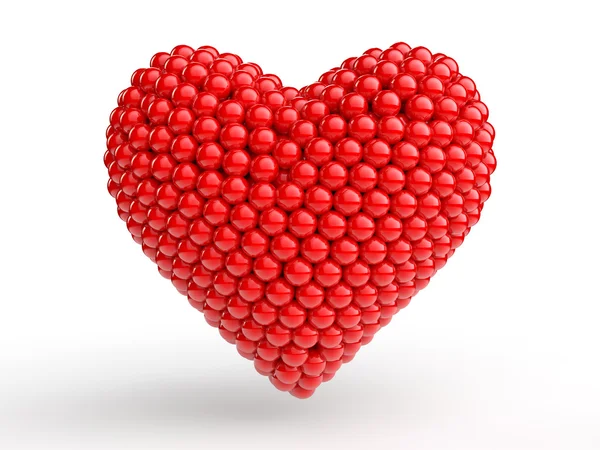 3d red spheres make a heart — Stock Photo, Image