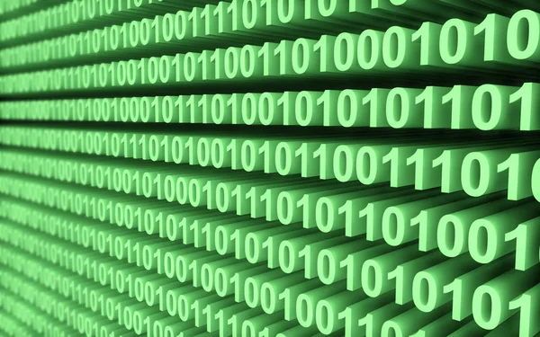 Green binary code wall — Stock Photo, Image