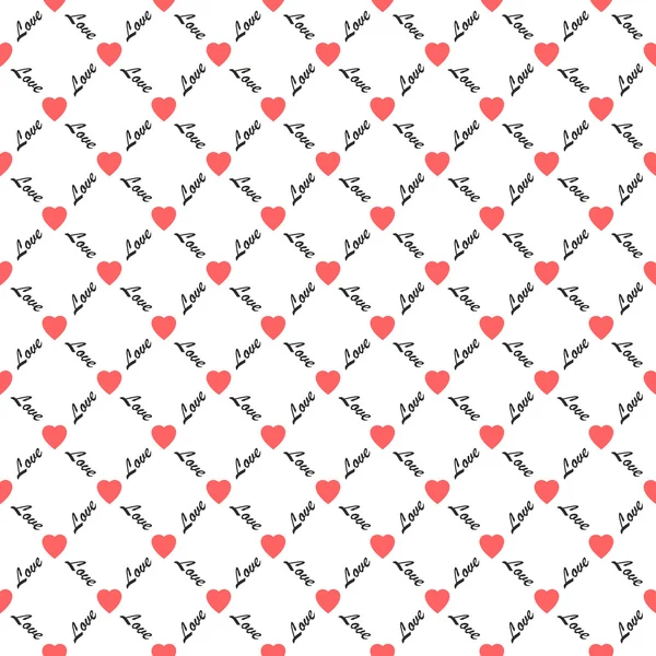 Amor corazones patrón sin costuras — Vector de stock