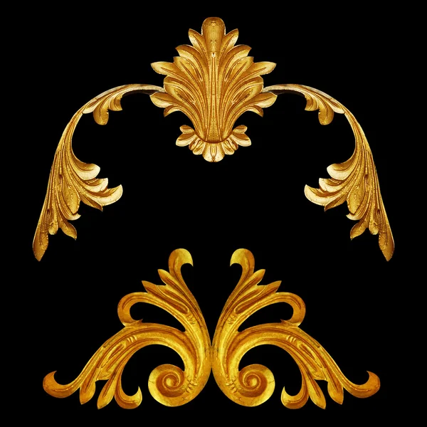 Elementos de ornamento, desenhos florais de ouro vintage — Fotografia de Stock