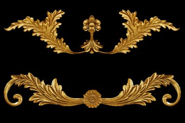 Süs malzemeleri, klasik altın çiçekli tasarımlar.