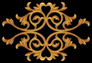 Süs malzemeleri, klasik altın çiçekli tasarımlar.