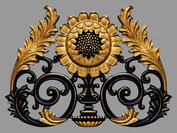 Ornamentelemente, Vintage-Gold-Blumenmuster — Stockfoto