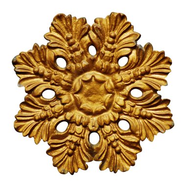 Süs malzemeleri, klasik altın çiçekli tasarımlar.