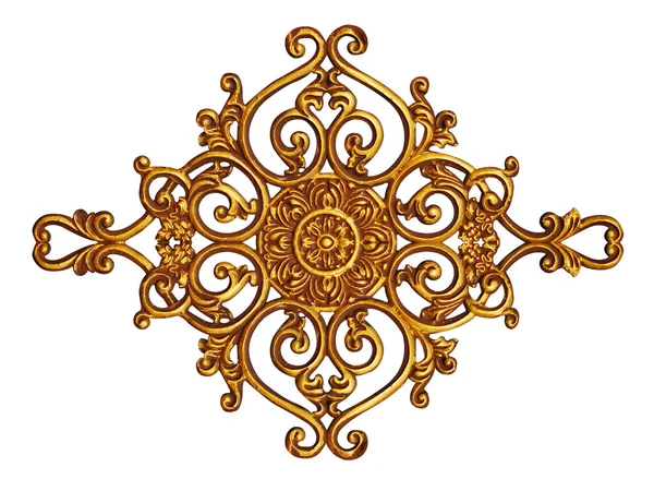 装飾要素、ヴィンテージゴールドの花のデザイン ストックフォト