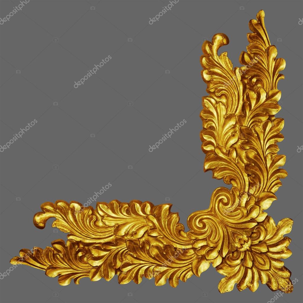 Ornament elements, vintage gold frame floral designs — Stock Photo © 121687414