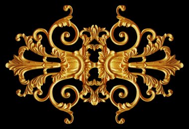 Süs malzemeleri, klasik altın çiçekli tasarımlar.