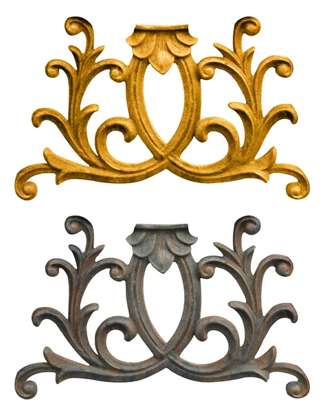 Ornament zlata pokoveného ročník květinové, viktoriánský styl — Stock fotografie
