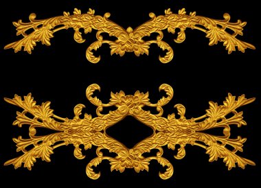 Süsleme altın kaplama vintage çiçek, victorian tarzı