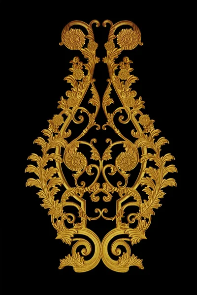 Adorno de chapado en oro vintage floral, estilo victoriano —  Fotos de Stock
