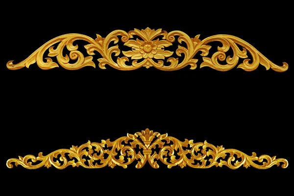 Ornamentelemente, Vintage-Gold-Blumenmuster — Stockfoto