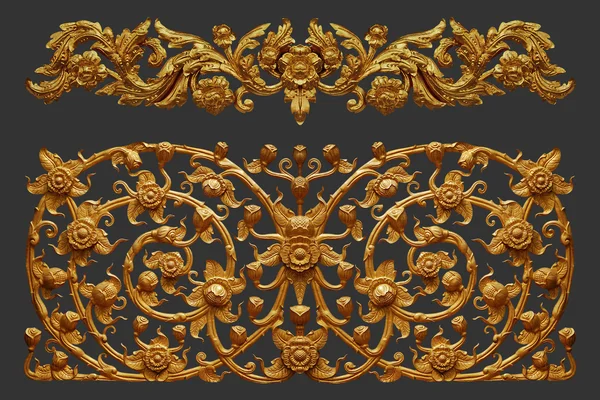 장식 요소, 빈티지 금 꽃무늬 — 스톡 사진