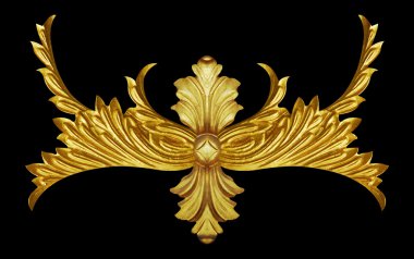 Süs malzemeleri, klasik altın çiçekli tasarımlar.