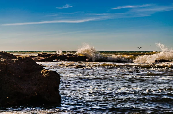 Krajina Skalnaté Pláži Portugalském Pobřeží Atlantského Oceánu — Stock fotografie