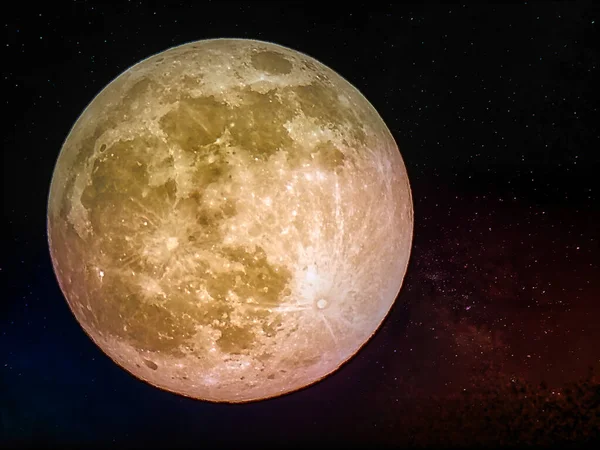 Pełnia Księżyca Początku Nocy Grudniu — Zdjęcie stockowe