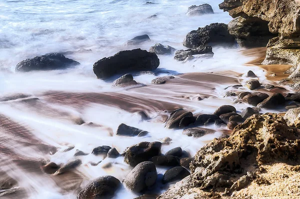 Seascape Rocks Shore Sunset — Zdjęcie stockowe