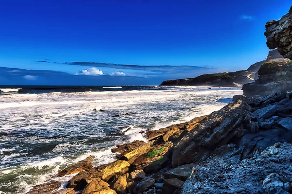 Portekiz Atlantik Kıyısındaki Fırtınadan Önce Deniz Manzarası — Stok fotoğraf