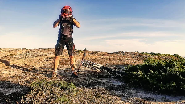 Treinamento Ciclista Noite Costa Atlântica — Fotografia de Stock