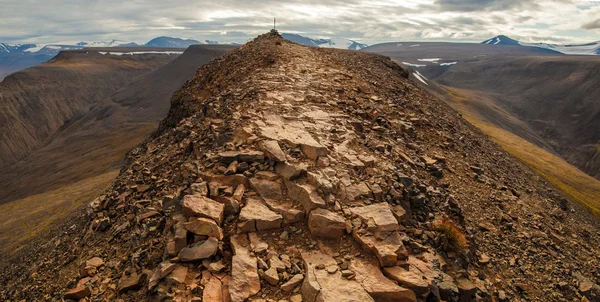 Horizontal panorama view near Longyearbyen, Spitsbergen (Svalbard island), Norway, Greenland sea — Stock Photo, Image