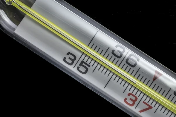 Macro mercurial thermometer — Stock Photo, Image