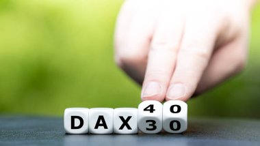 Alman Borsası endeksinin Dax30 Dax40 'a değiştirilmesinin sembolü.