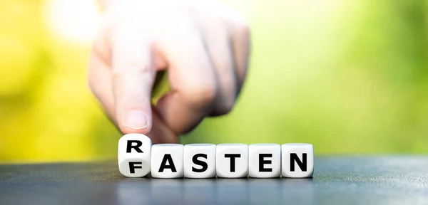 Dice 독일어 Rasten Fasten 합니다 — 스톡 사진