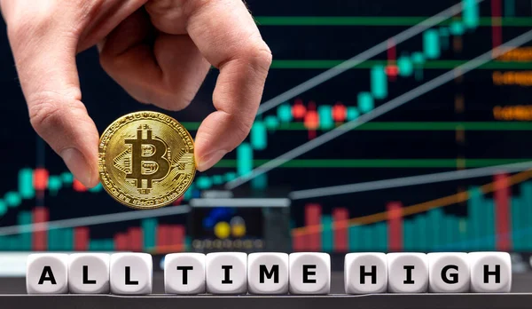 Tüm zamanların Bitcoin yüksek simgesi.