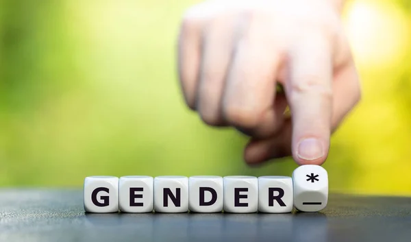 在德国 使用下划线或星号表示中性拼写符号 Dice形成 Gender Gender 的表述 — 图库照片