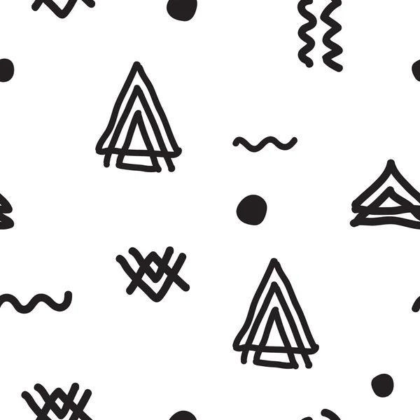 Vektor sømløs geometrisk doodle mønster – Stock-vektor
