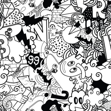 Grafiti renkli seamless modeli