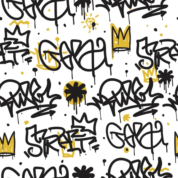 Graffiti patrón sin costura — Vector de stock