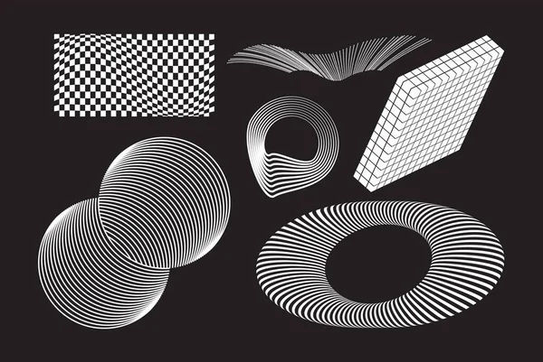 重新想象的80 90年代的设计 复古的未来主义 残忍的风格 新的设计 具有扭曲和非凡的形式 大胆的抽象几何形状 科幻场景 游戏标志 — 图库矢量图片