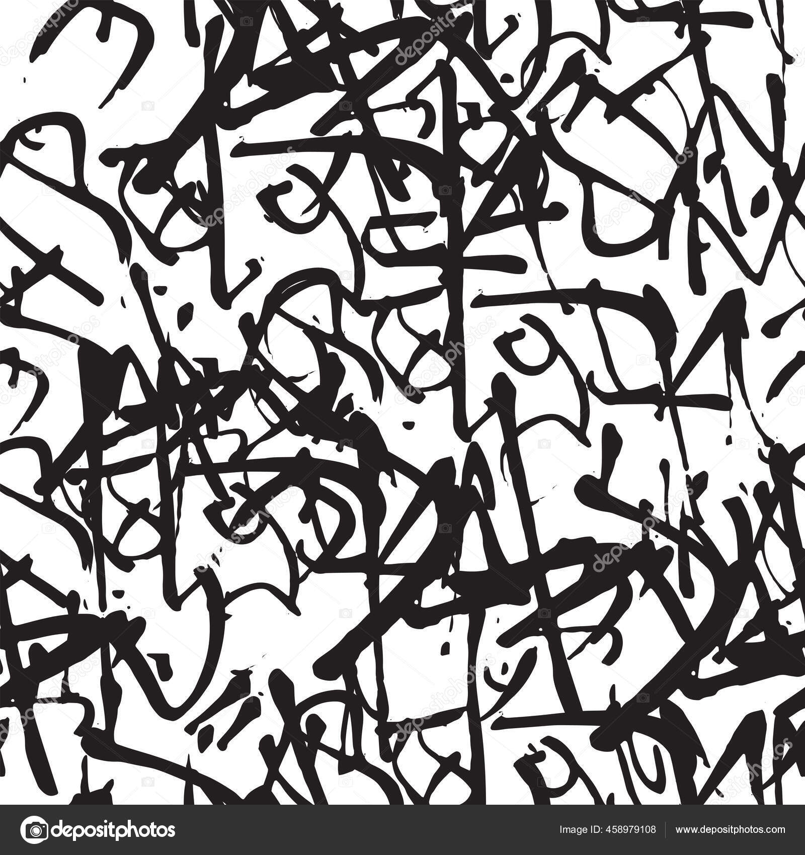 Black And White Graffiti Alphabet