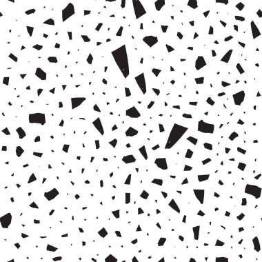 Grafik elementleri olan soyut, pürüzsüz desenler, kaotik şekilsiz şekiller. Moda 80-90 'lar. Moda projeleri için Evrensel Siyah ve Beyaz dokusu.