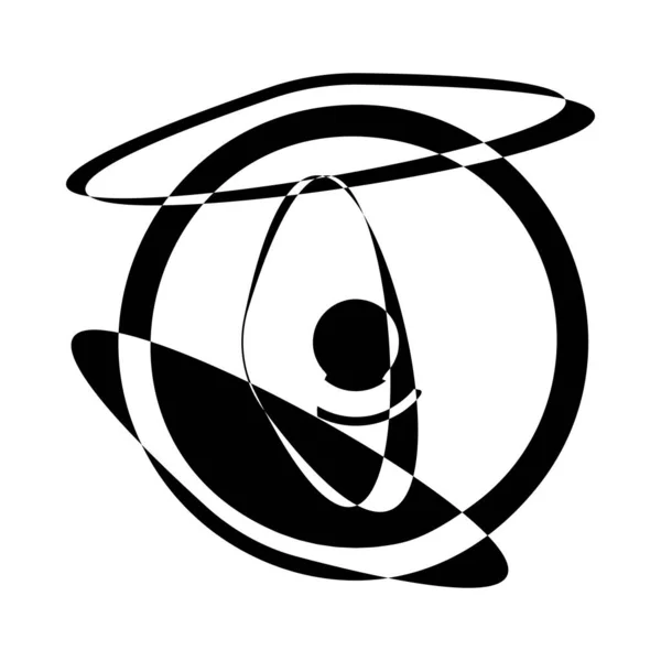 Garip Vektör Şekli Beyaz Arkaplanda Izole Edildi Geometrik Figür Logo — Stok Vektör