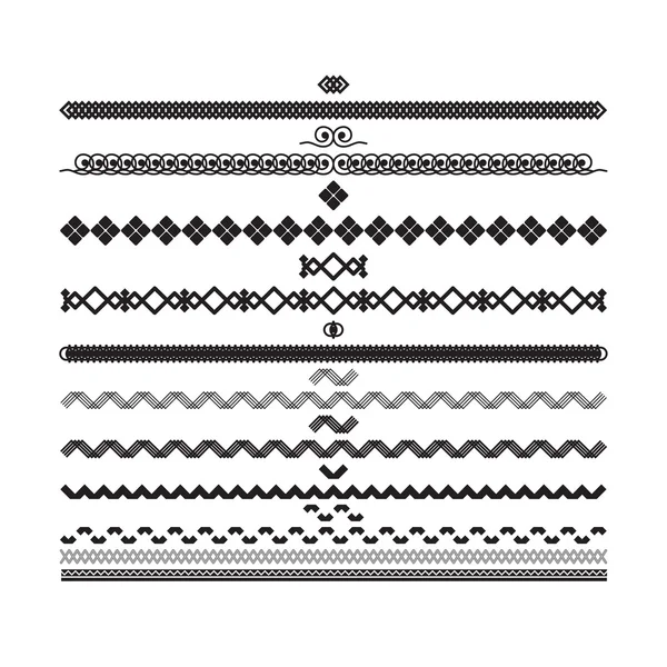 Einfache kalligrafische Linien Trennwände und Gestaltungselemente. unterstrichen — Stockvektor