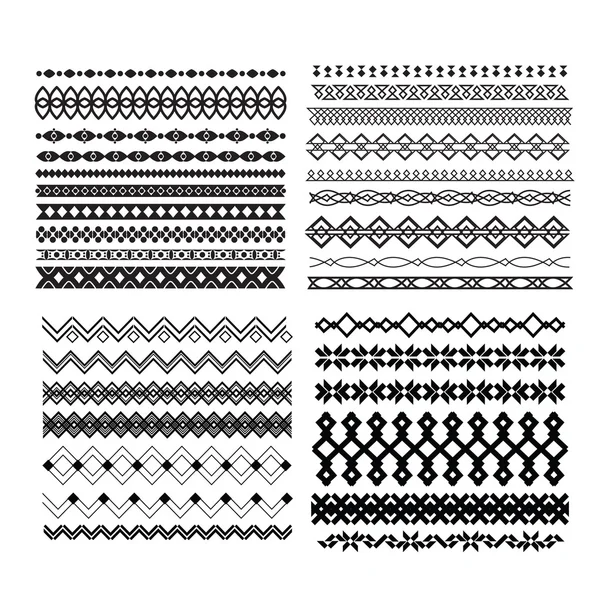 Set of vector borders and lines. Design geometric elements — Stock Vector