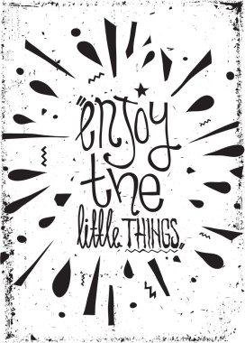 Basit VINTAGE poster Motivasyona, doodles, grunge efektler ile