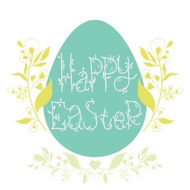 Çiçek dekoratif elemanları, quo ile mutlu Paskalya Festival Posteri