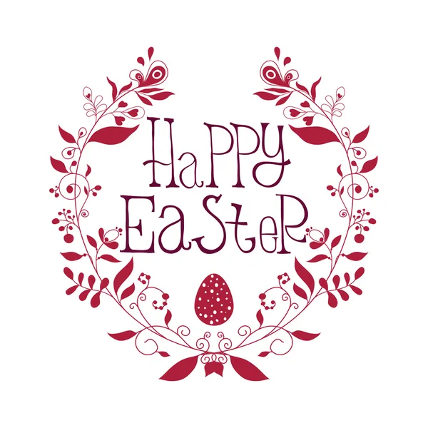 Feliz Pascua cartel festivo con elementos decorativos, citas — Vector de stock