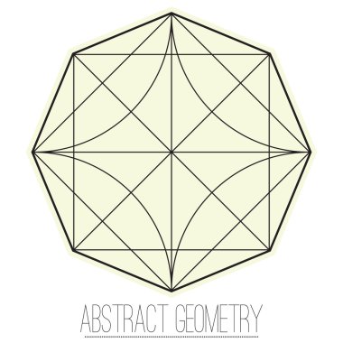 Rhombus, kare, daire ile soyut geometrik figür