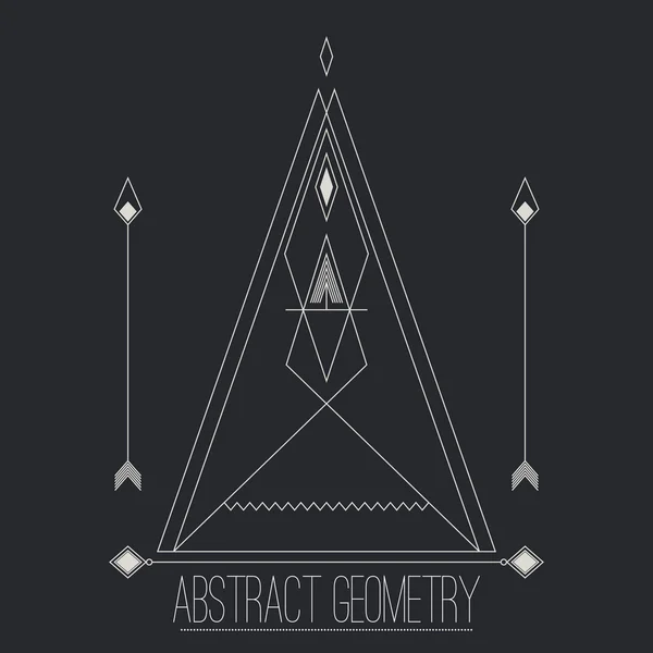 Figura geométrica abstracta simple separada con líneas, flecha, circo — Archivo Imágenes Vectoriales