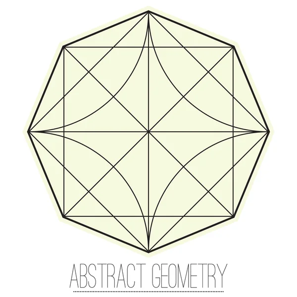 Figura geométrica abstracta con rombo, cuadrado, círculo — Archivo Imágenes Vectoriales