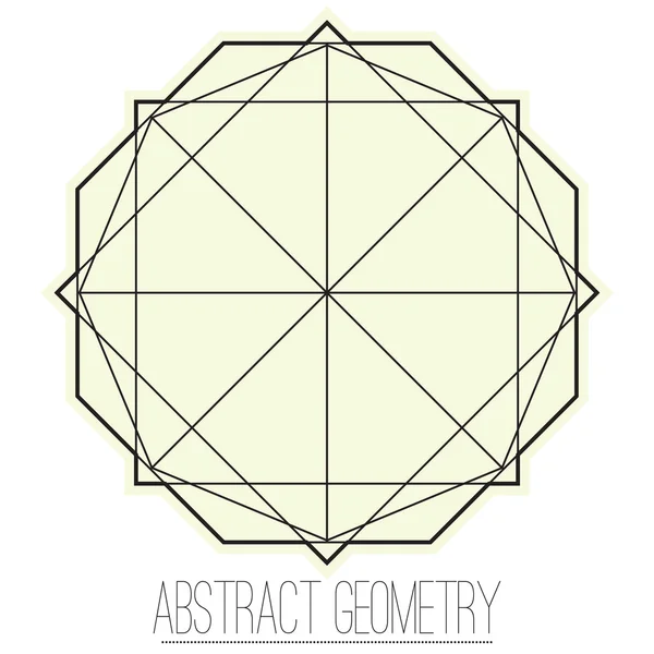 Figura geométrica abstracta simple con cuadrado y polígono — Archivo Imágenes Vectoriales