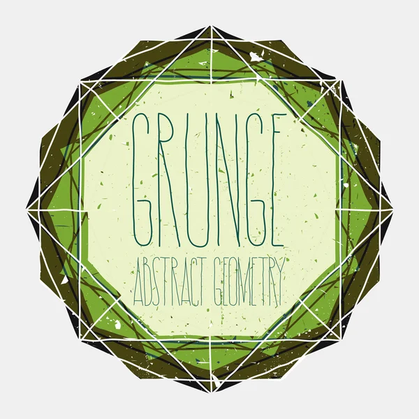 Metni, grung ile logo basit soyut geometrik öğesi — Stok Vektör