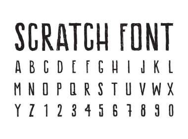 Simple decorative font shabby grungy letters