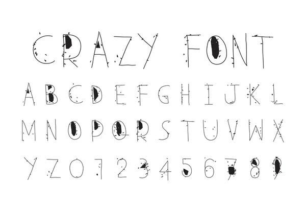 Careless funny letters, crazy font — ストックベクタ