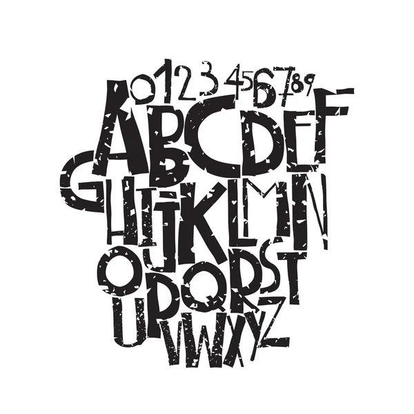 Decorative grunge font in bold letters — Stockový vektor