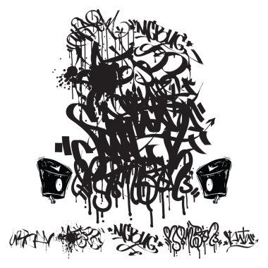 Vektör grafiti etiketleri - yazma